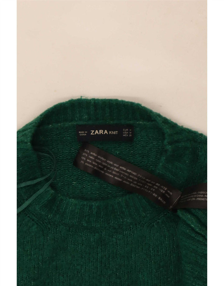 Zara Dame sweater med rund hals DK 14 Medium Grøn Akryl