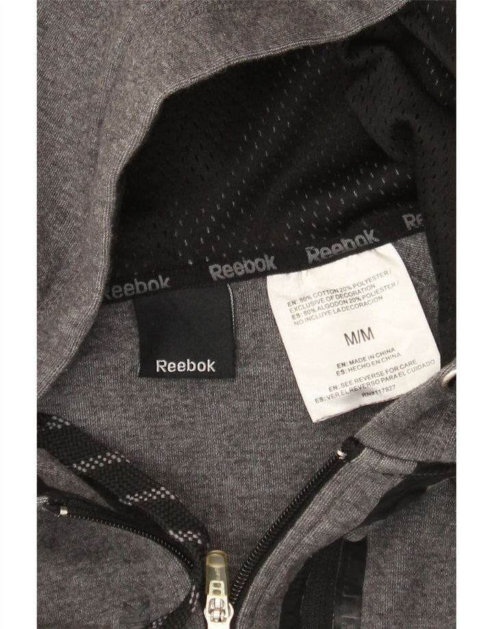 Reebok Hættetrøje med lynlås til mænd mellemgrå bomuld
