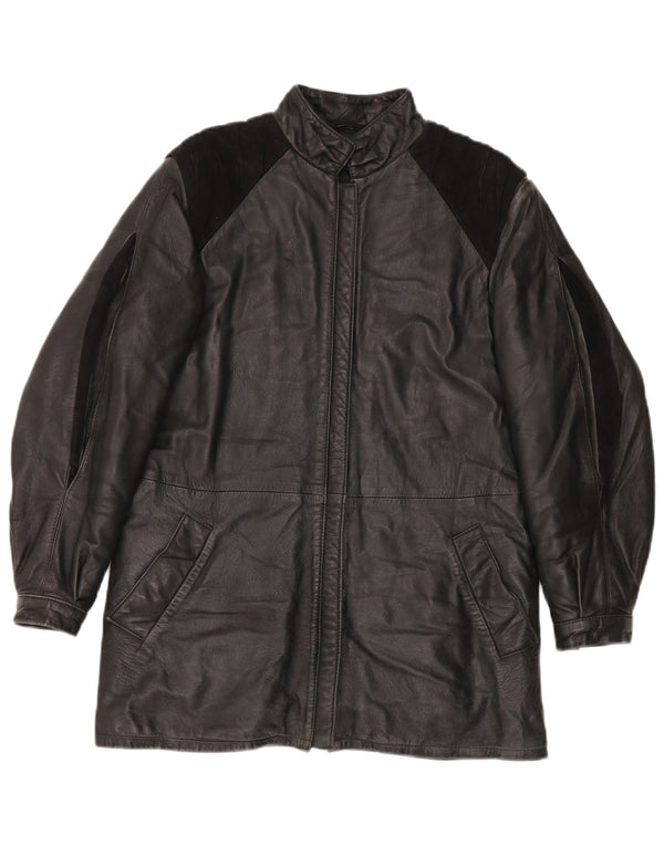 Dama Dame Læderjakke IT 44 Medium Sort Colourblock Læder