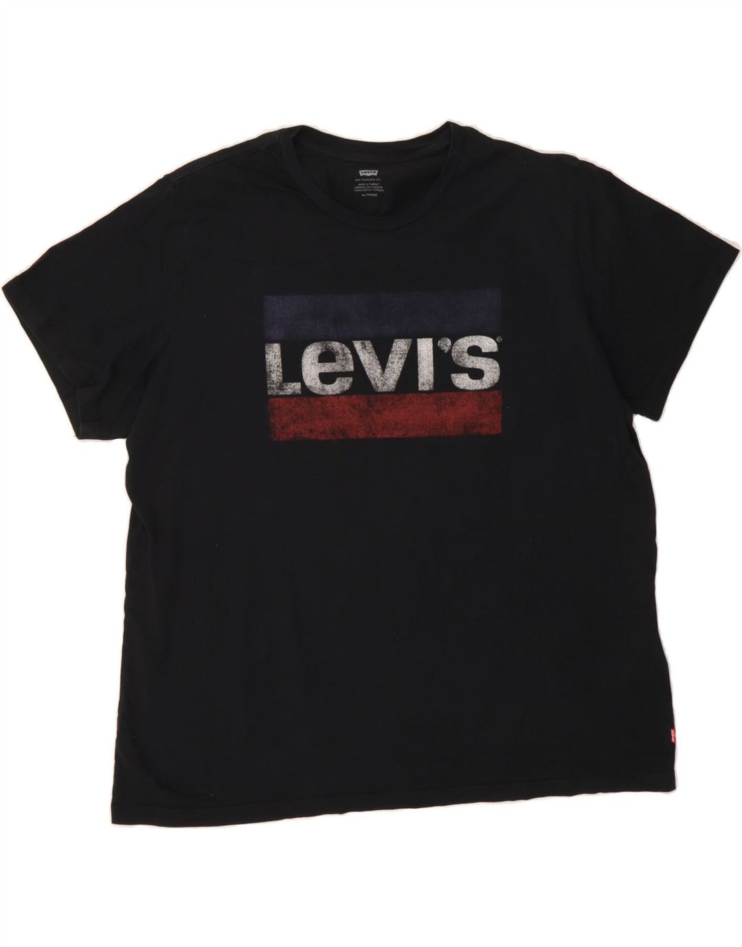 LEVI'S Mens Graphic T-Shirt Top XL Black Cotton Vintage Levi's and Second-Hand Levi's from Messina Hembry 