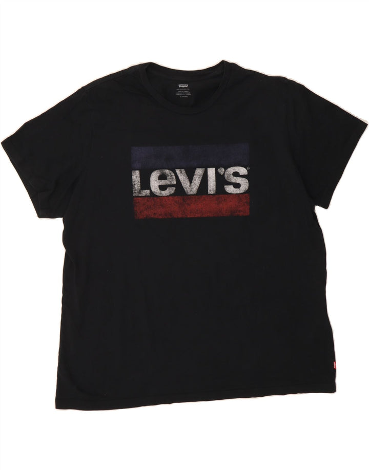 LEVI'S Mens Graphic T-Shirt Top XL Black Cotton Vintage Levi's and Second-Hand Levi's from Messina Hembry 