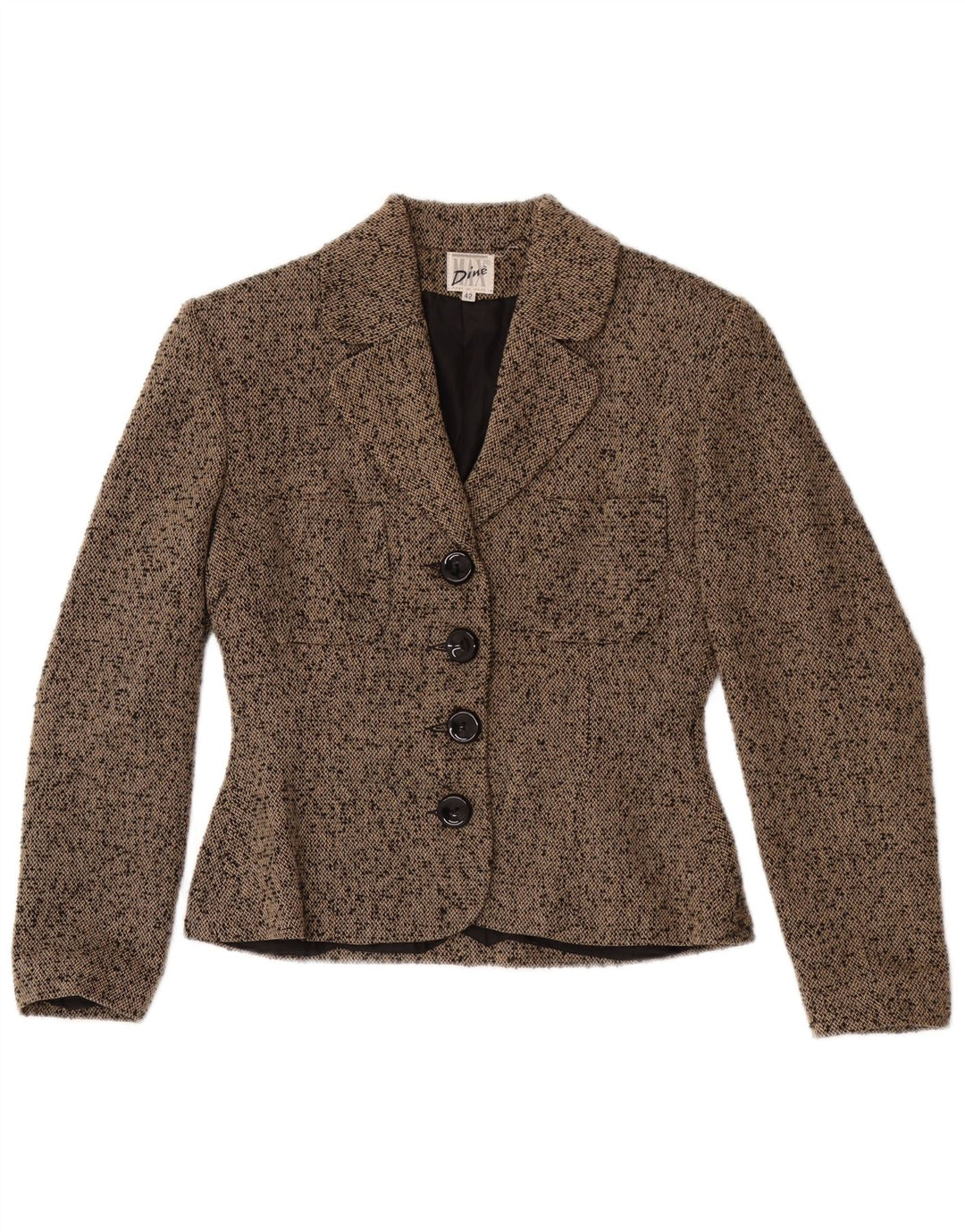 Max Dine Dame 4-knaps blazerjakke IT 42 Medium Brun Flecked Acryl