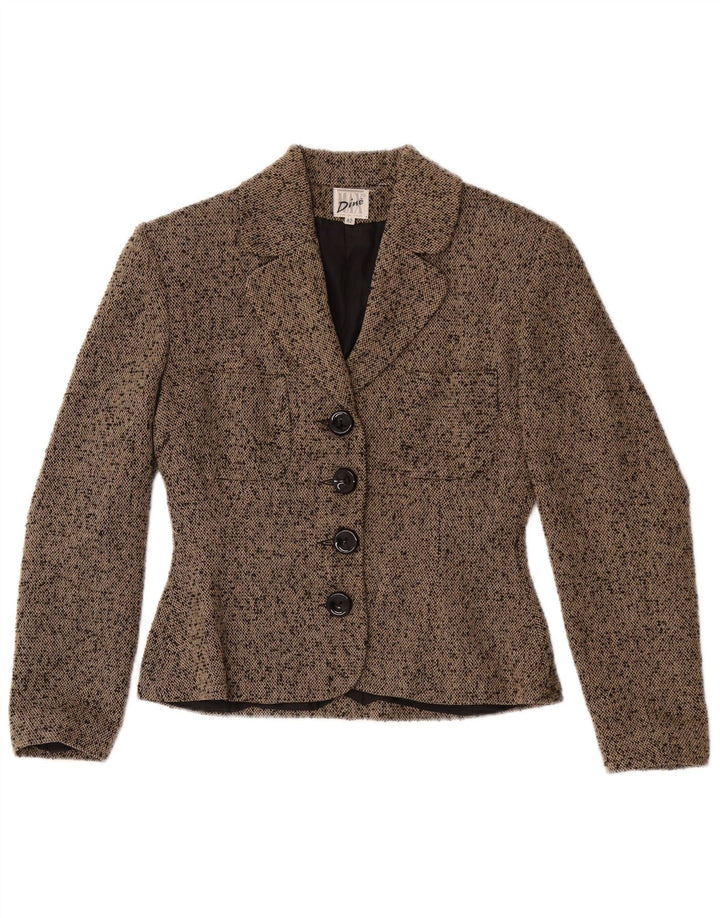 Max Dine Dame 4-knaps blazerjakke IT 42 Medium Brun Flecked Acryl