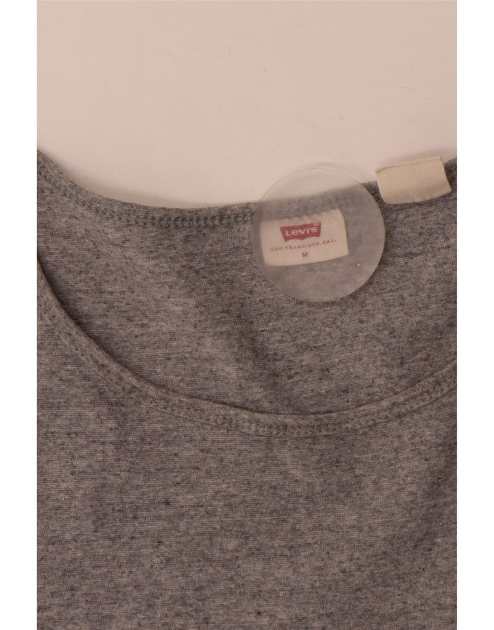 Levi's Dame T-Shirt Top UK 12 Medium Grey Flecked Bomuld