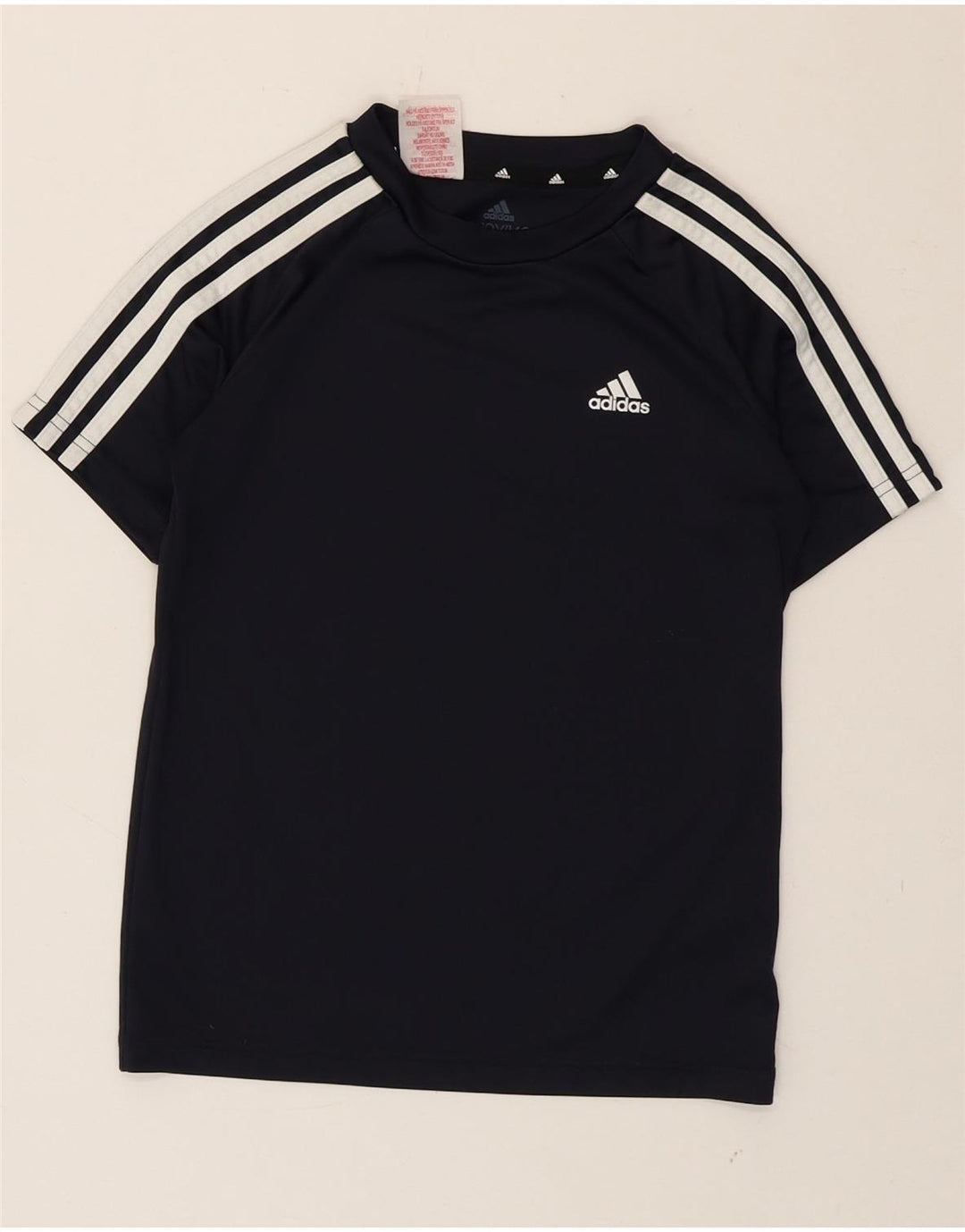 ADIDAS Boys Aeroready T-Shirt Top 9-10 Years Navy Blue Polyester Vintage Adidas and Second-Hand Adidas from Messina Hembry 
