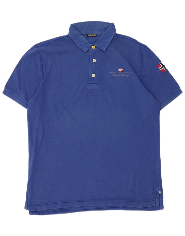 Napapijri Herre grafisk poloshirt XL Blå