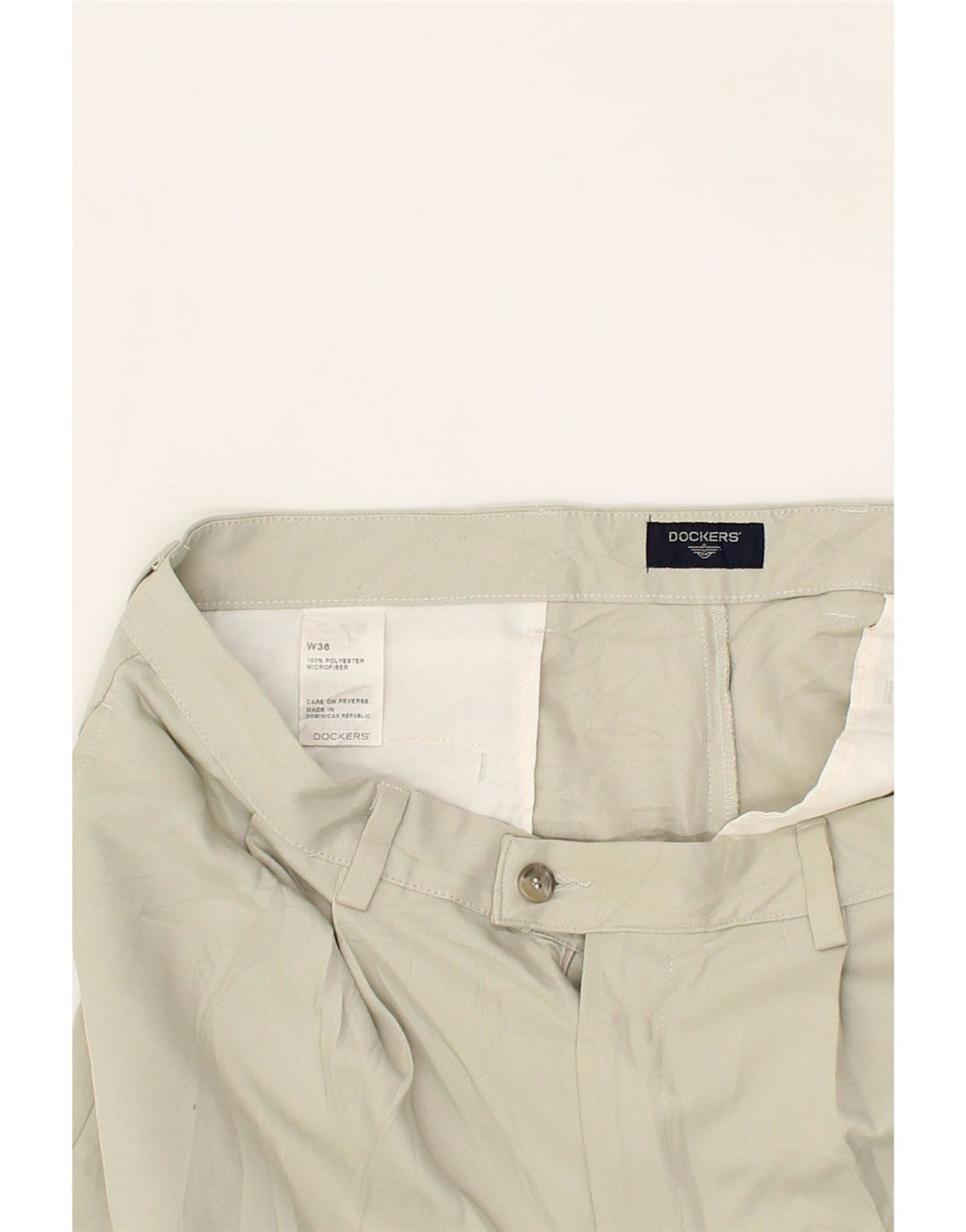 DOCKERS Mens Pegged Chino Shorts W36 Large Off White Polyester Vintage Dockers and Second-Hand Dockers from Messina Hembry 
