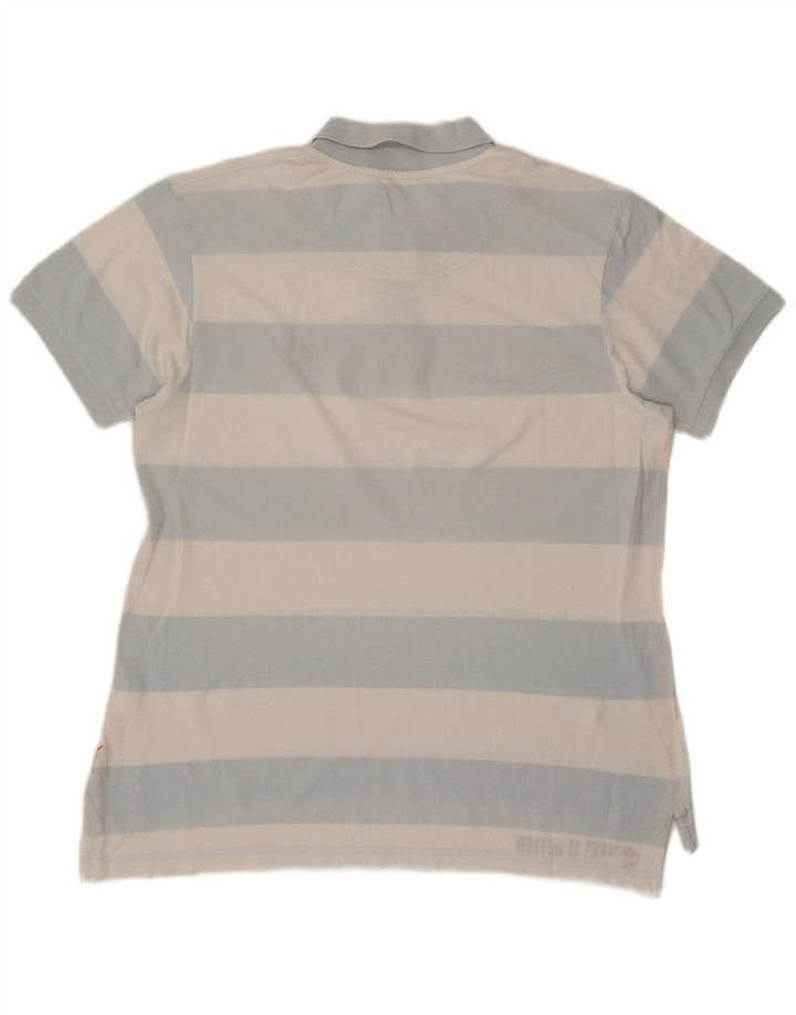 Timberland herre poloshirt XL blå stribet bomuld