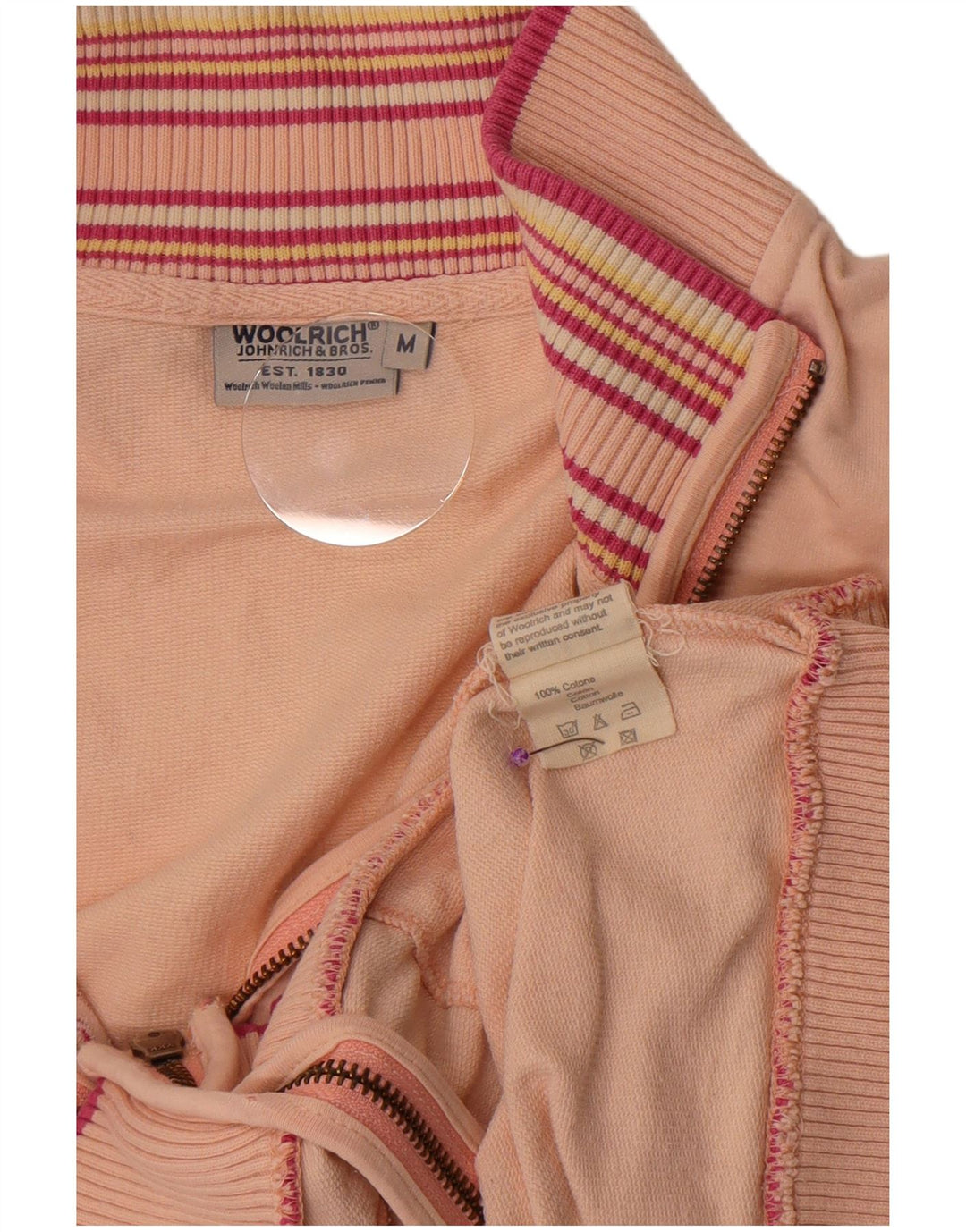 Woolrich Grafisk træningsdragt topjakke til kvinder UK 14 Medium Pink Stribet