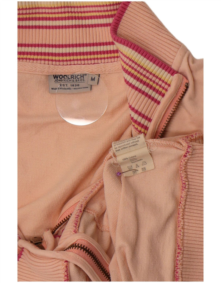 Woolrich Grafisk træningsdragt topjakke til kvinder UK 14 Medium Pink Stribet