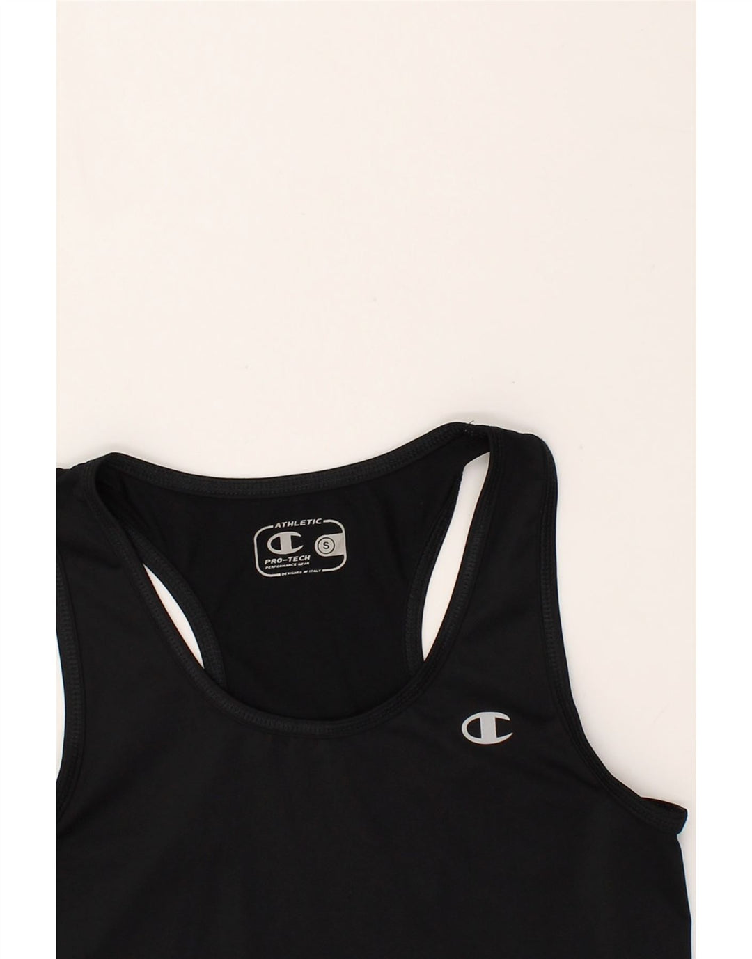 CHAMPION Womens Vest Top UK 8 Small Black | Vintage Champion | Thrift | Second-Hand Champion | Used Clothing | Messina Hembry 