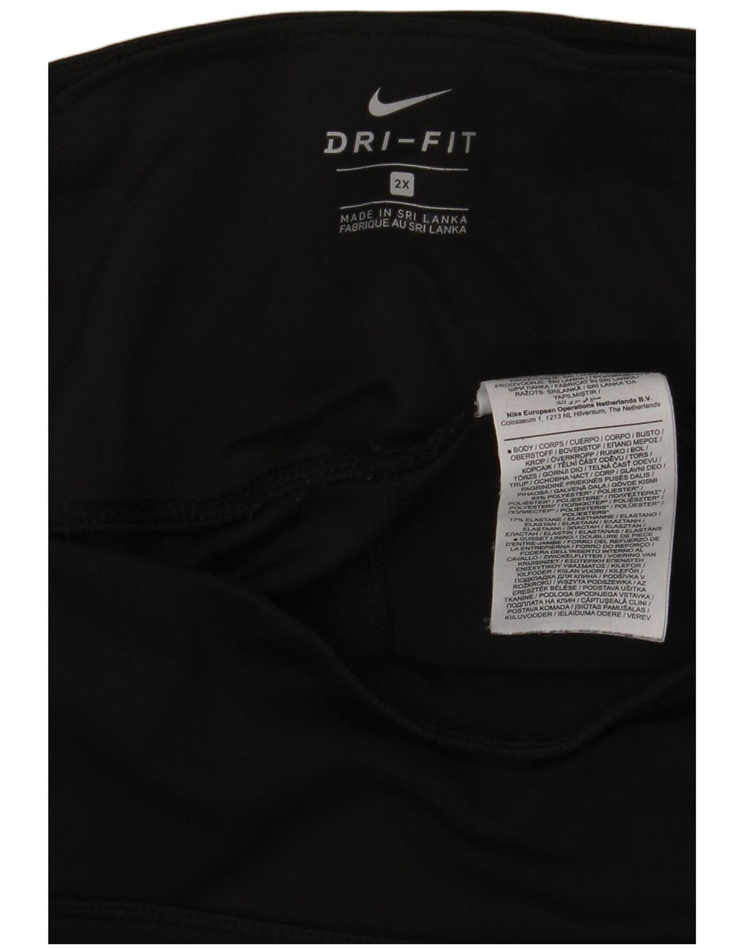 Nike Dame Dri Fit Leggings UK 20 2XL Sort Polyester
