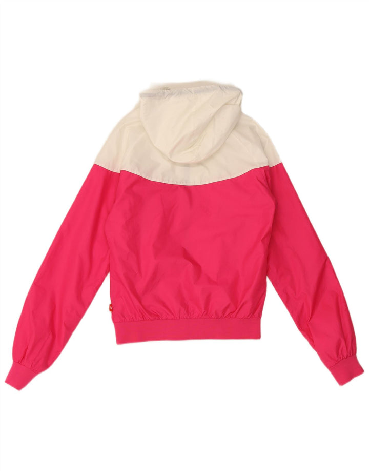 Nike Regnjakke med hætte til kvinder UK 10 Small Pink Colourblock Polyester
