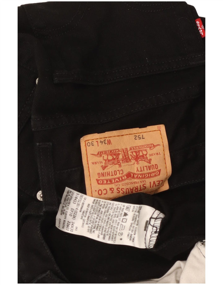 Levi's Herre 752 lige jeans W34 L26 sort bomuld