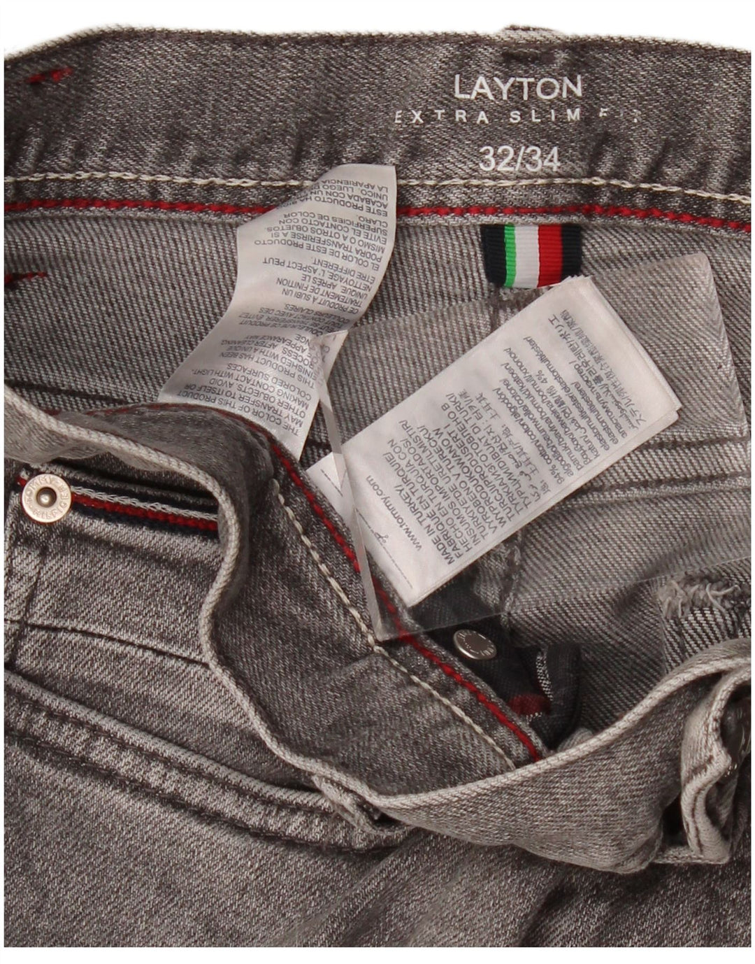Tommy Hilfiger Herre Layton Extra Slim Jeans W32 L34 Grå Bomuld
