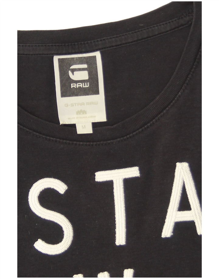 G-Star Dame Grafisk T-Shirt Top UK 12 Medium Navy Blue