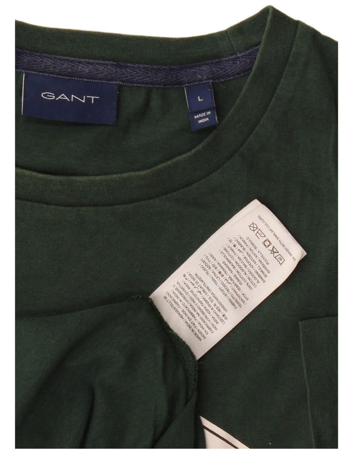 Gant Herre grafisk T-shirt Top Stor grøn bomuld