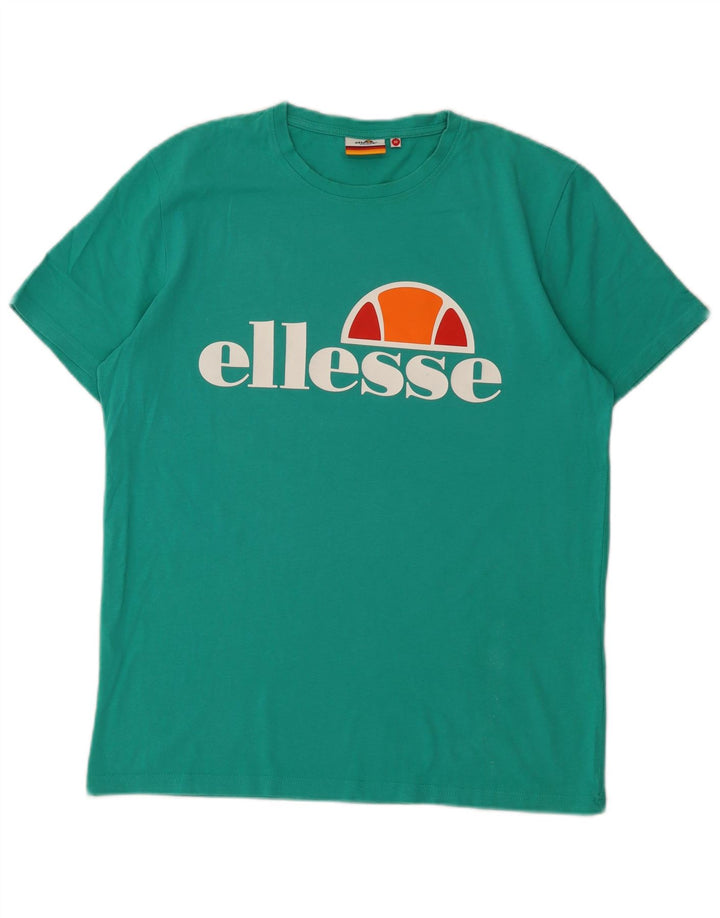 ELLESSE Heritage Grafisk T-shirt Top Medium turkis bomuld