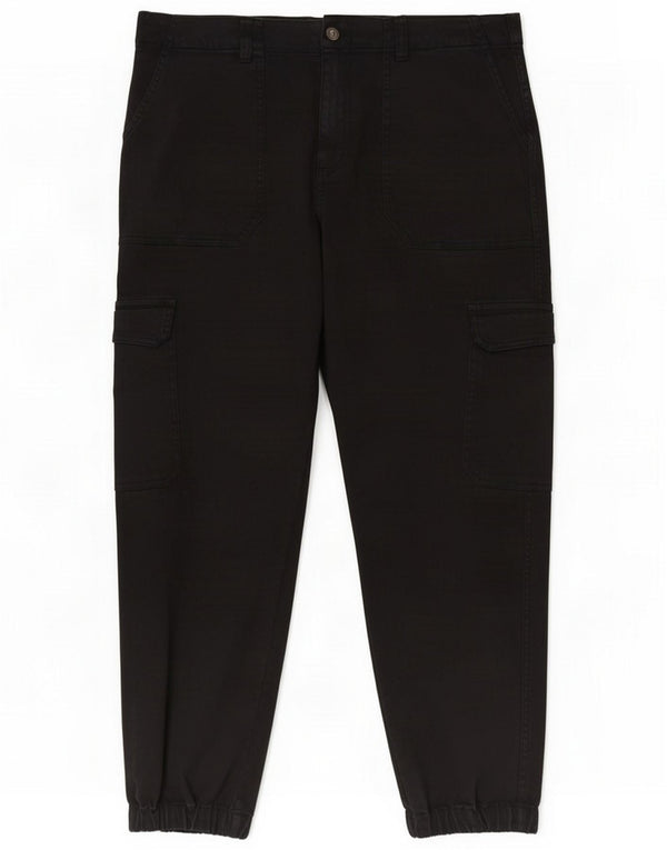 Fat Face Womens Tapered Cargo Trousers UK 18 XL W36 L28 Black Cotton