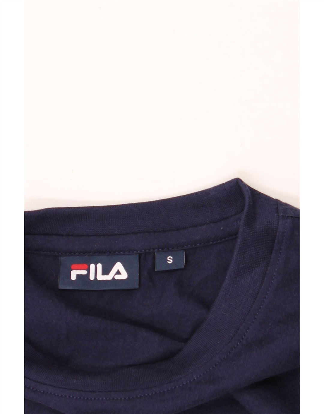 FILA Mens Graphic Top Long Sleeve Small Navy Blue Cotton Vintage Fila and Second-Hand Fila from Messina Hembry 