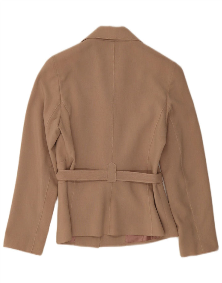 Vintage Dame 2 Button Blazer Jacket UK 8 Small Beige
