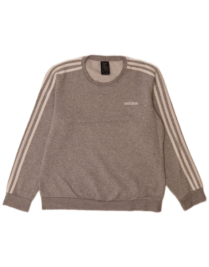 ADIDAS Womens Sweatshirt Jumper UK 16/18 Large Grey Cotton