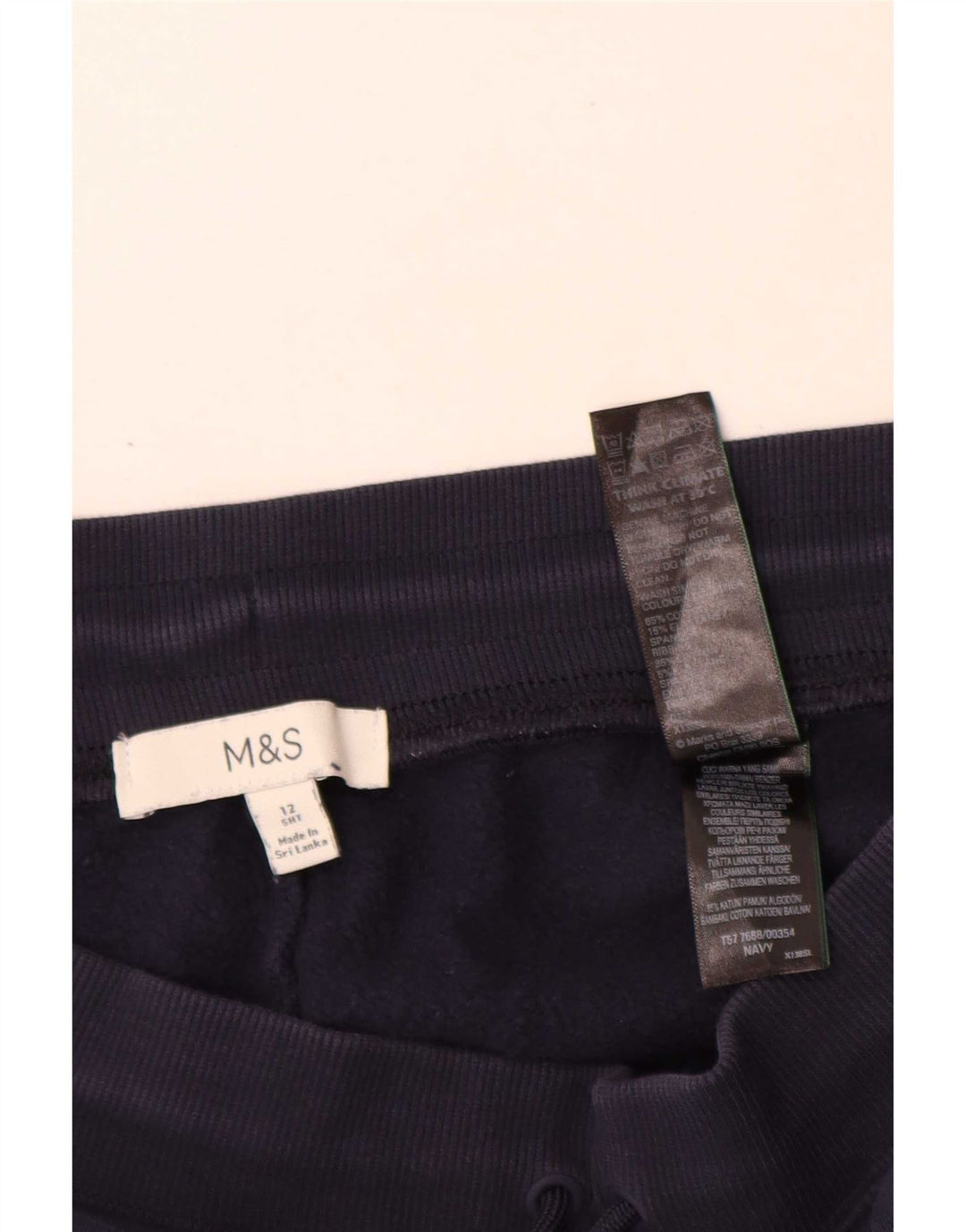 Marks & Spencer Womens Crop træningsdragt Bukser UK 12 Medium Navy Blue