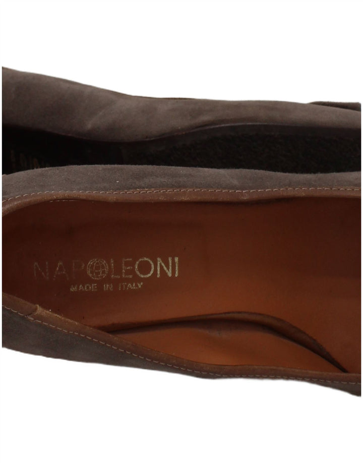 Napoleoni Dame Ruskind Pump Heels UK Størrelse 5 Grå Læder