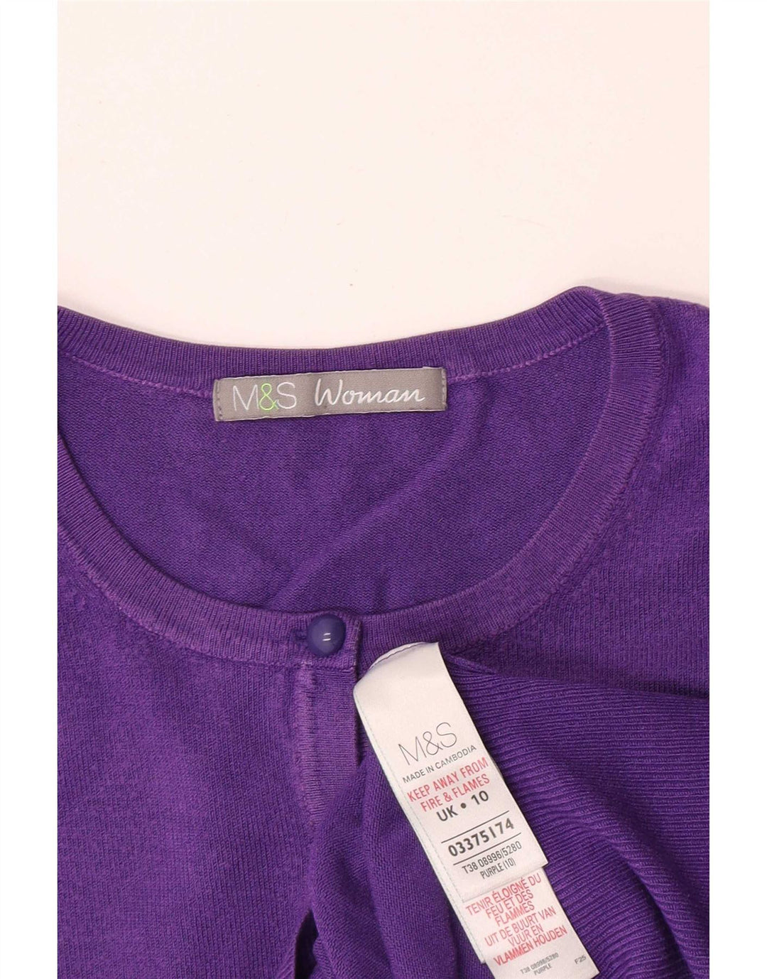 Marks & Spencer Dame Cardigan Sweater UK 10 Small Purple Viscose