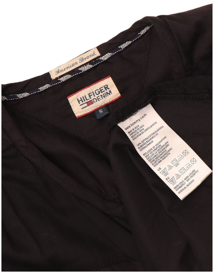 Tommy Hilfiger Dame Oversized Shirt UK 10 Small Black Bomuld