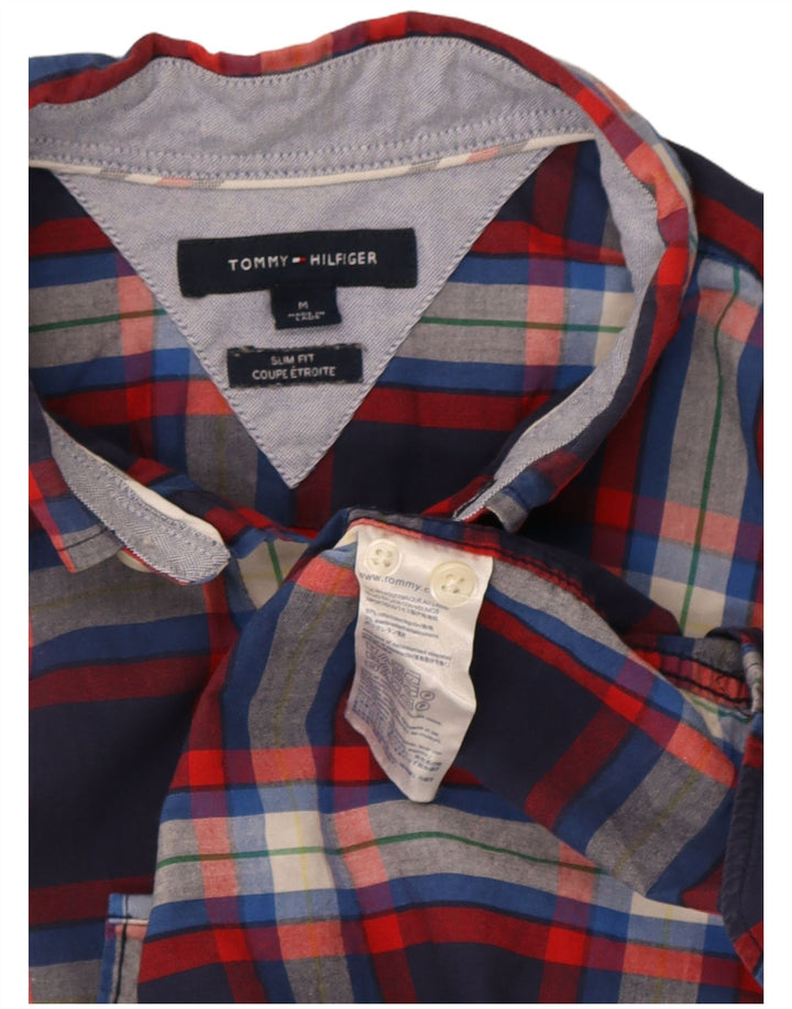 Tommy Hilfiger Herre Kortærmet Slim Fit skjorte Medium Navy Blue Check