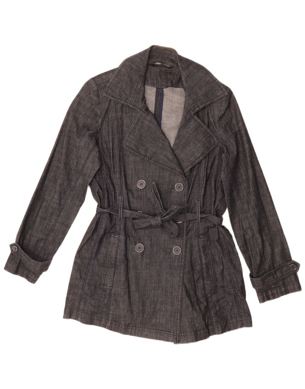 Marks & Spencer Womens Autograph Trench Coat UK 12 Medium Navy Blue