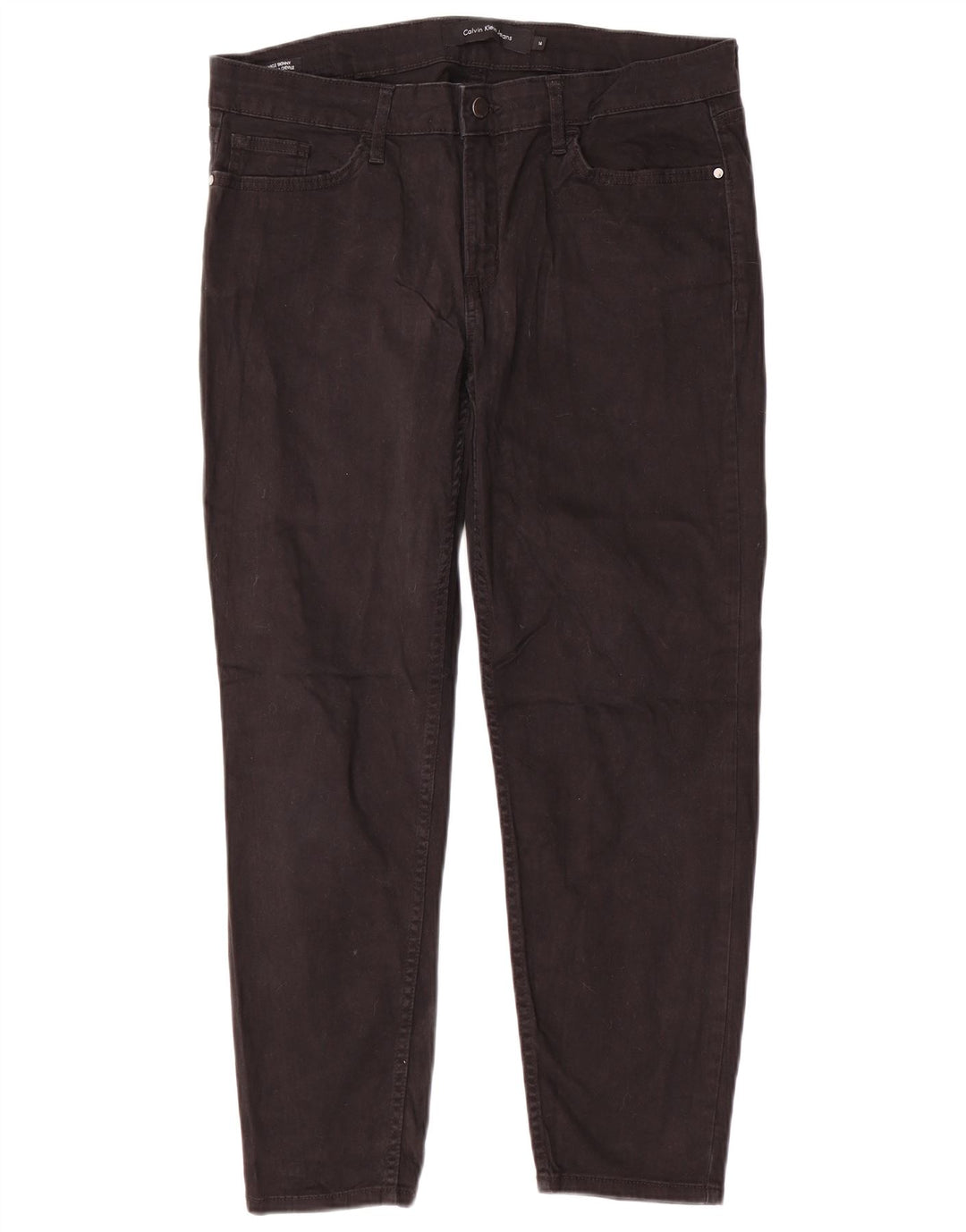 CALVIN KLEIN Dame Skinny Casual Bukser US 14 XL W34 L26 Sort Bomuld