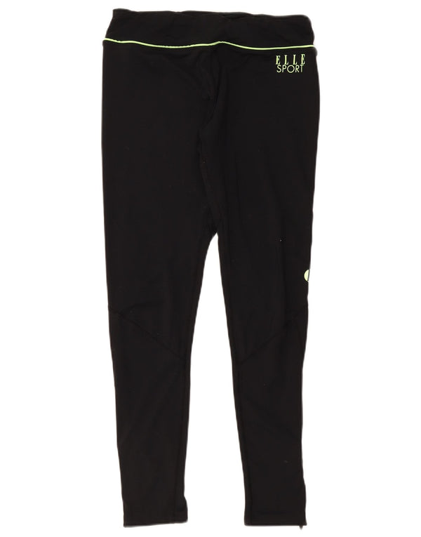 Elle Sport Dame Grafiske Leggings UK 14 Medium Sort Polyester