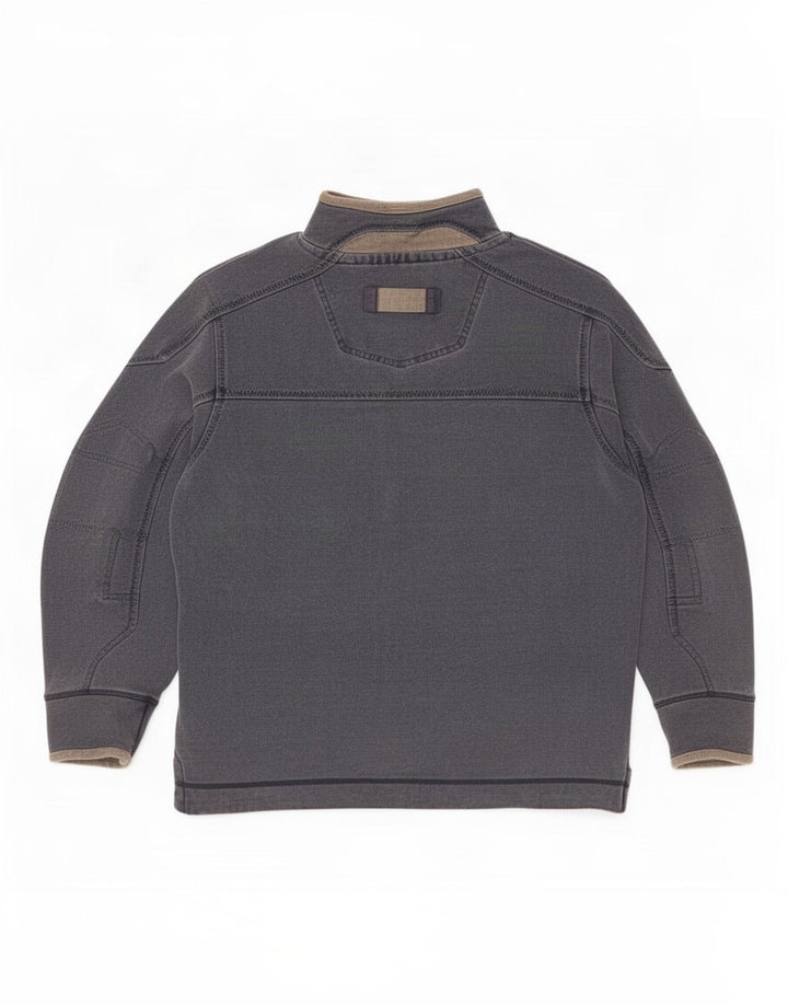 Fedt ansigt herre lynlås-hals sweater jumper medium marineblå bomuld