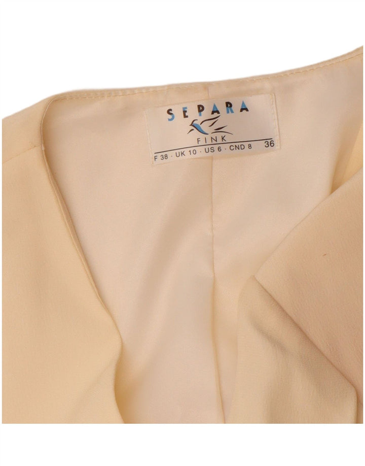 SEPARA FINK Womens 3 Button Blazer Jacket UK 10 Small Beige