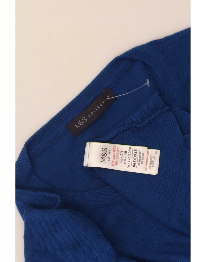 Marks & Spencer Dame Cardigan Sweater UK 20 2XL Blå Viscose