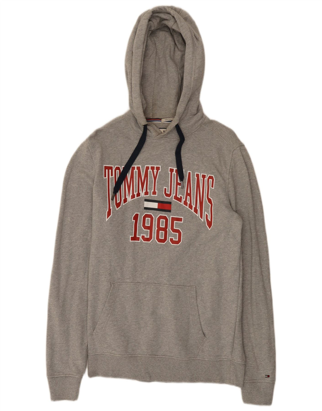 Tommy Hilfiger Herre Grafisk Regular Fit Hættetrøje Jumper Medium Grå Bomuld