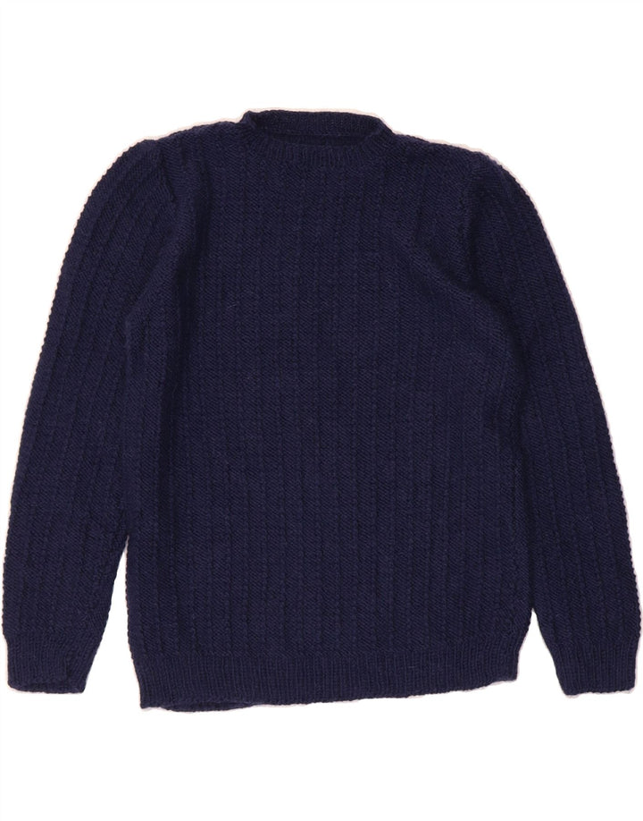 VINTAGE Womens Crew Neck Jumper Sweater UK 12 Medium Navy Blue Vintage Vintage and Second-Hand Vintage from Messina Hembry 
