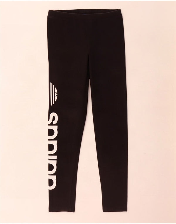 Adidas Dame Grafiske Leggings UK 8 Small Black Bomuld