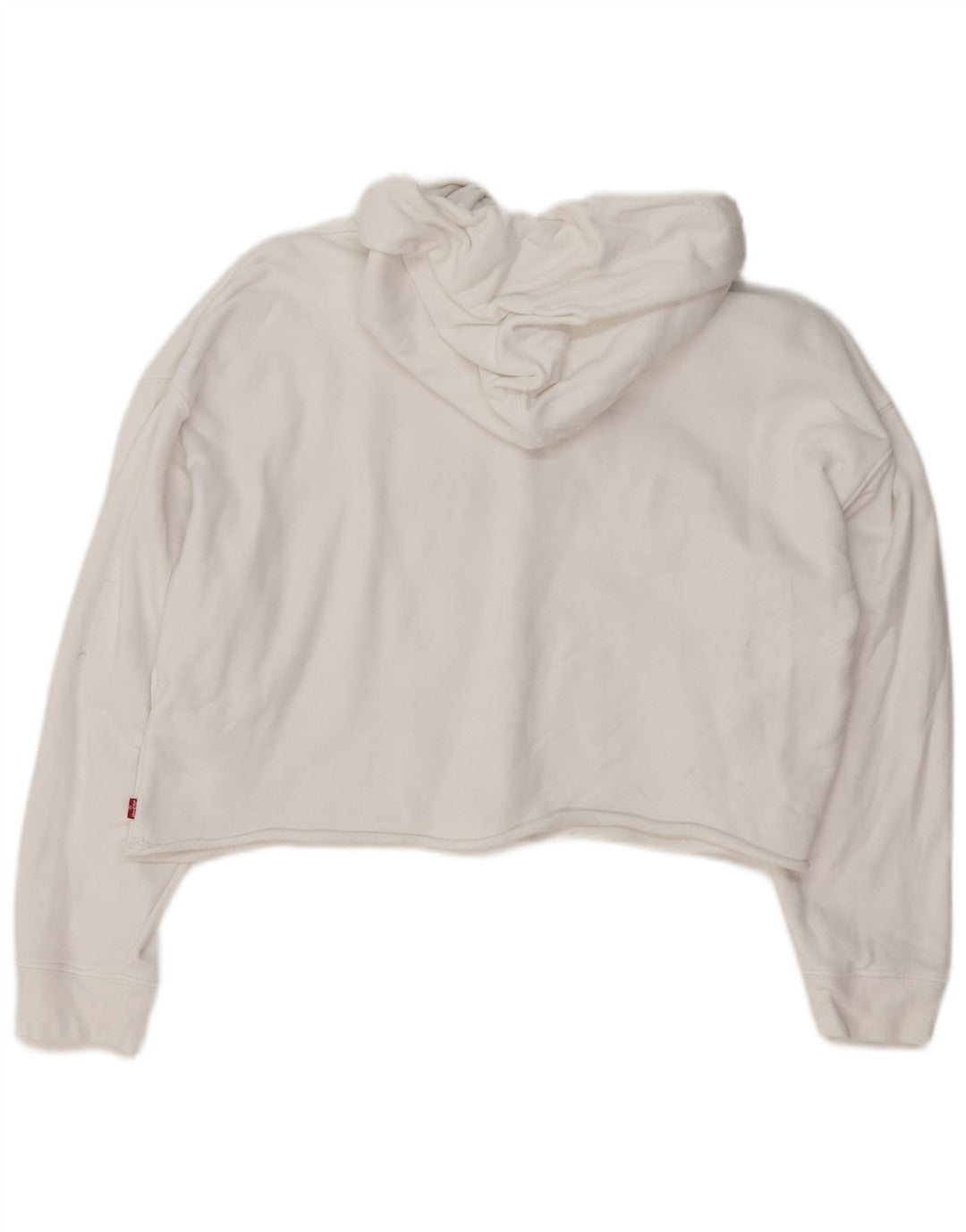 LEVI'S Dame Oversized Crop Hoodie Jumper UK 14 Medium White Bomuld