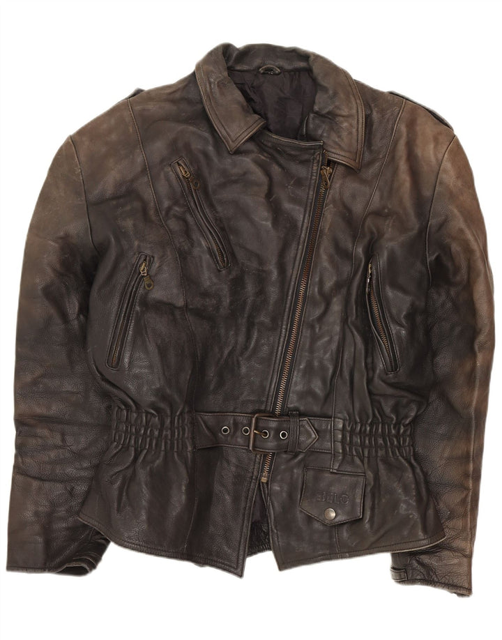 Belo Womens Oversized Læder Biker Jacket EU 40 Medium Black