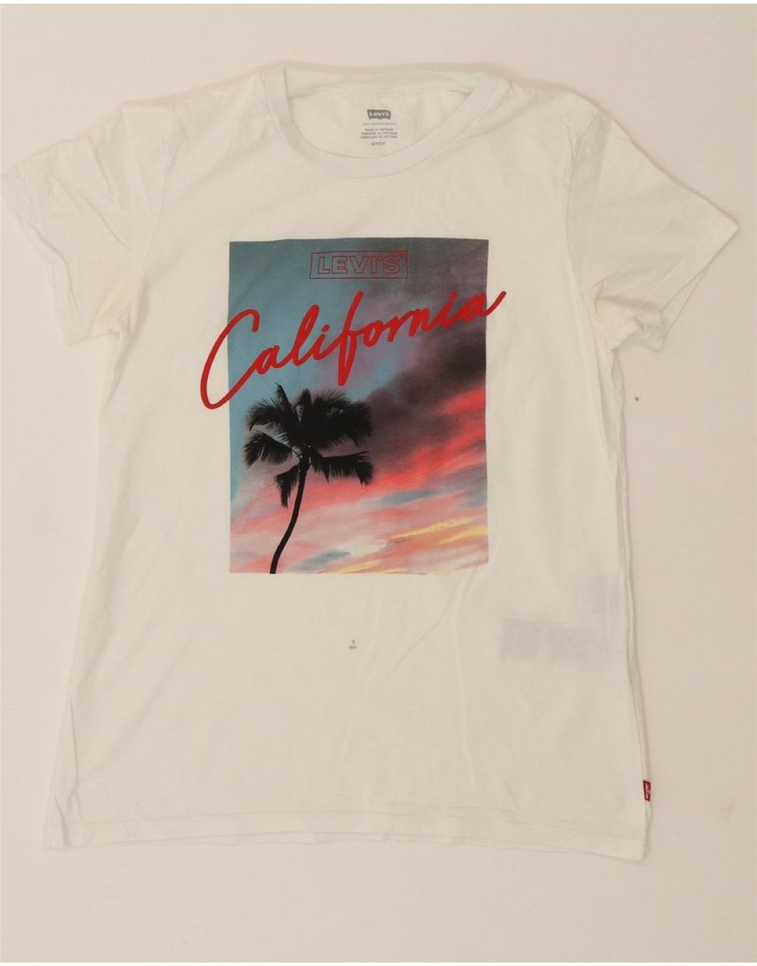 LEVI'S Mens Graphic T-Shirt Top Small White Cotton Vintage Levi's and Second-Hand Levi's from Messina Hembry 