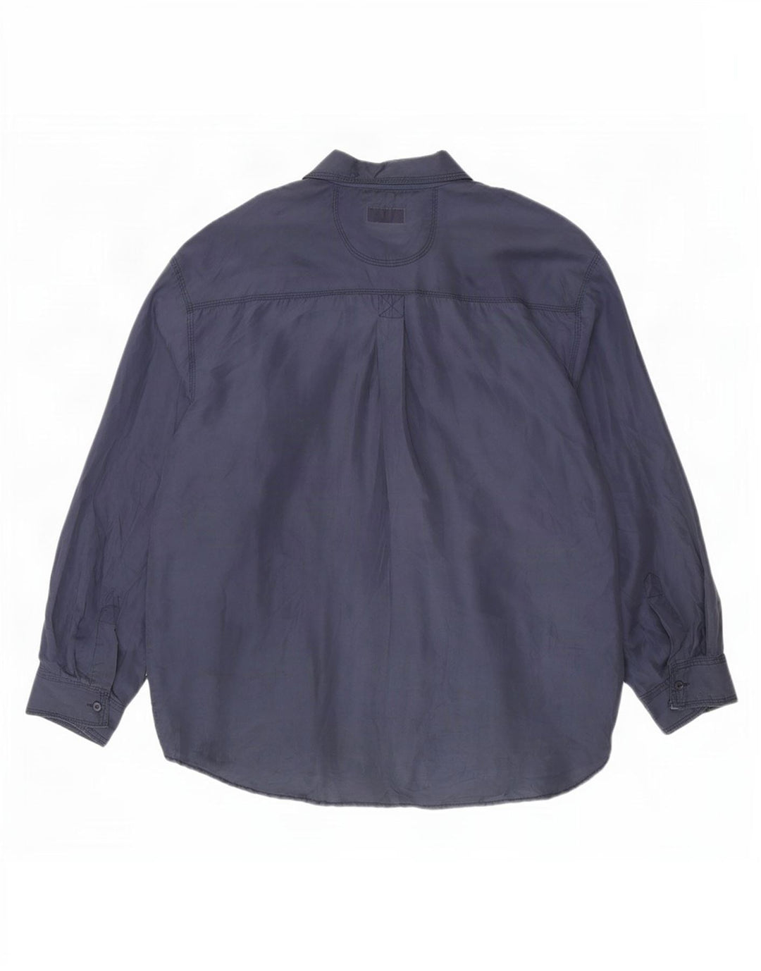 Vintage herreskjorte XL marineblå silke