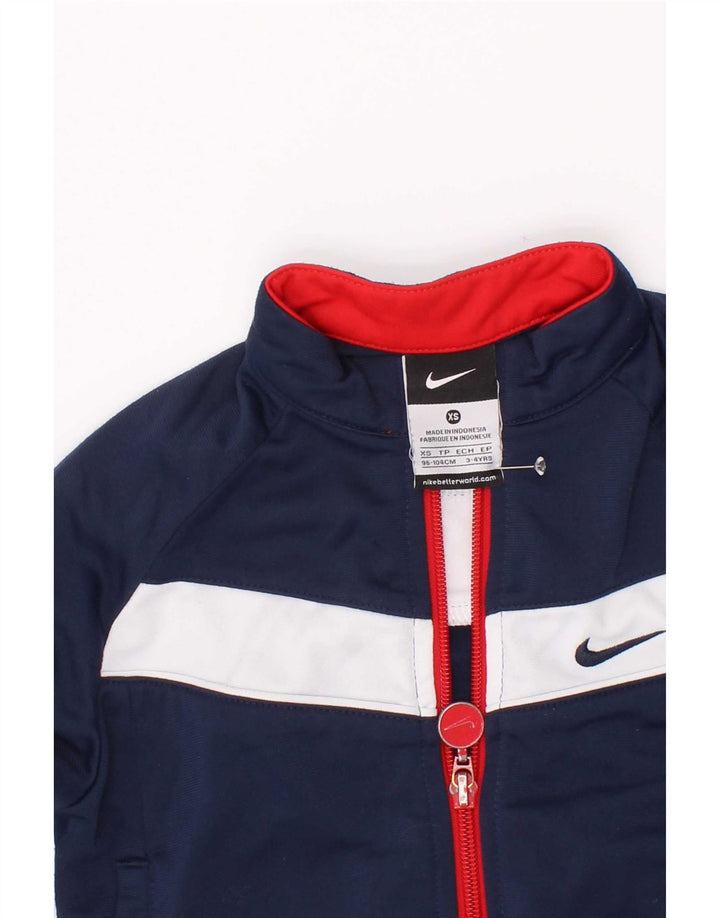 Nike træningsdragt topjakke til drenge 3-4 år XS Marineblå Colourblock Polyester