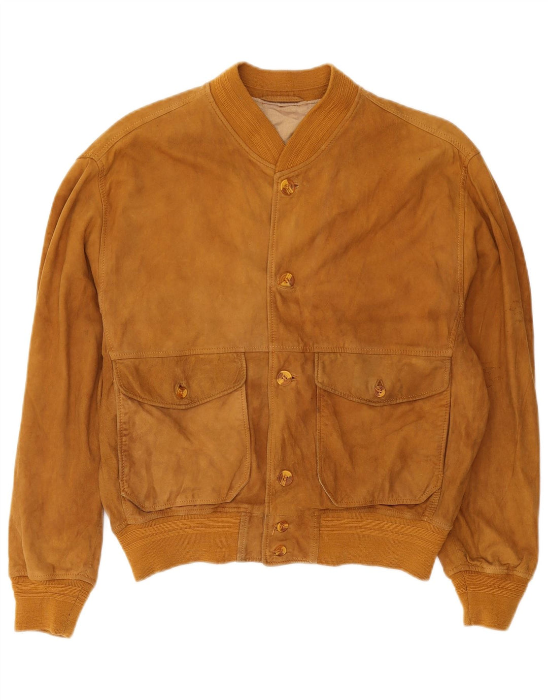 Burton Herre Ruskind Bomber Jacket UK 38 medium brunt læder