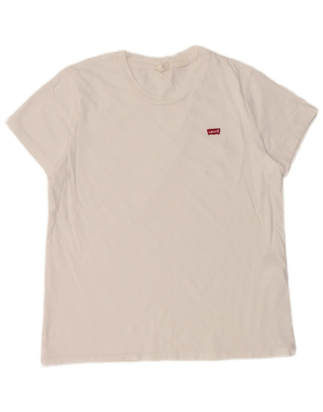 Levi's Dame T-Shirt Top UK 12 Medium Hvid Bomuld