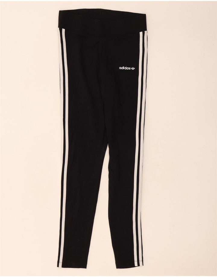 Adidas Dame Leggings UK 10 Small Black Bomuld