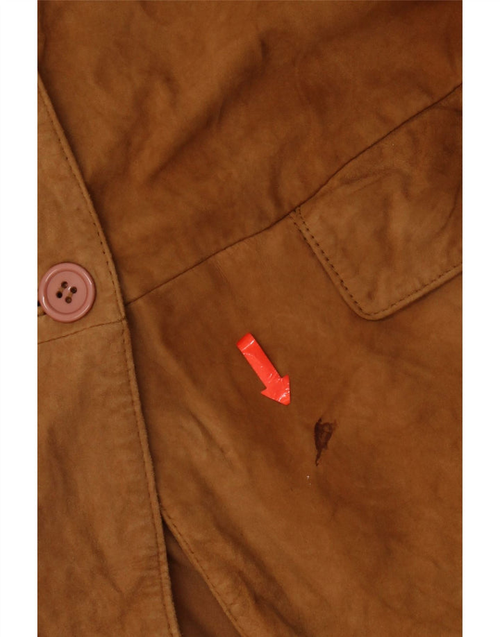 Conbipel Dame Free Heron Ruskindsjakke IT 46 Stort brunt læder