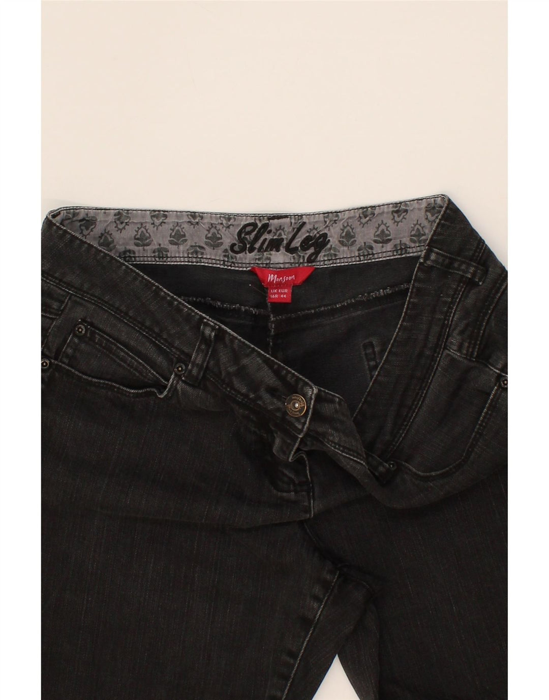 MONSOON Womens Slim Jeans UK 16 Large W34 L31 Grey Cotton Vintage Monsoon and Second-Hand Monsoon from Messina Hembry 